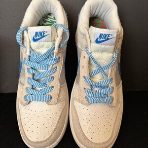 NEW Nike Dunk Low Retro Light Grey/New Blue-White Mens Size 12